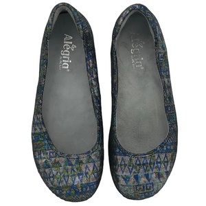 Alegria Multicolor Geometric Print Metallic Flats